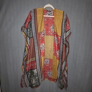 Anthropologie Patchwork Kimono Women OS Boho Floral Cottagecore Whimsigoth Flowy